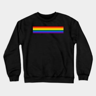 Gay Pride Flag Horizontal Stripe on Black Crewneck Sweatshirt